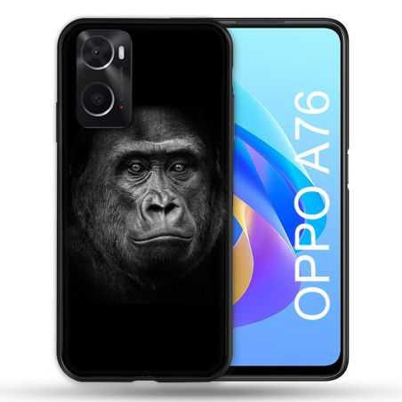 Coque Pour Oppo A76 Animal Gorille Noir