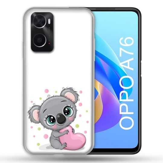 Coque Pour Oppo A76 Animal Koala Cœur