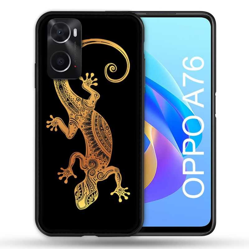 Coque Pour Oppo A76 Animal Lezard Noir
