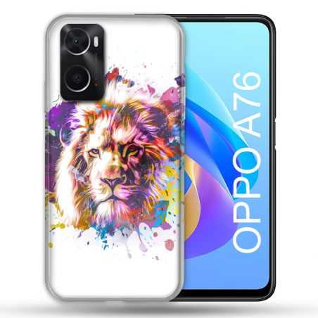 Coque Pour Oppo A76 Animal Lion Tag
