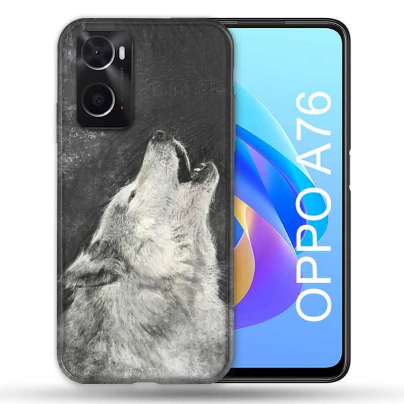 Coque Pour Oppo A76 Animal Loup Hurlement