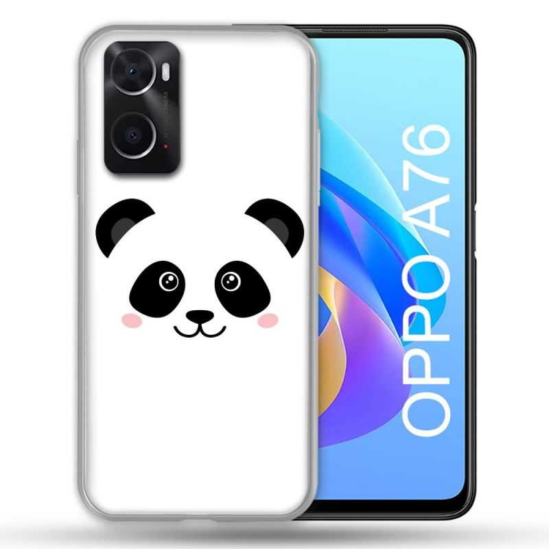 Coque Pour Oppo A76 Animal Panda Blanc