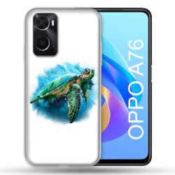 Coque Pour Oppo A76 Animal Tortue Blanche multicolore