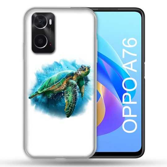 Coque Pour Oppo A76 Animal Tortue Blanche multicolore