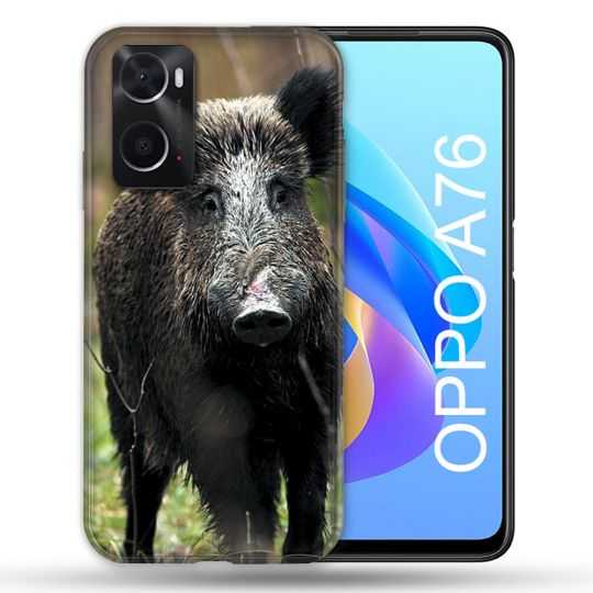 Coque Pour Oppo A76 Chasse Sanglier bois