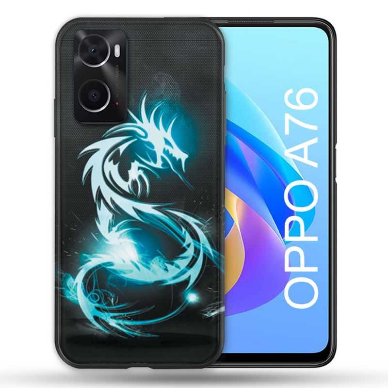 Coque Pour Oppo A76 Fantastique Dragon Bleu