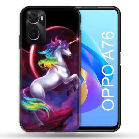 Coque Pour Oppo A76 Fantastique Licorne Arc en ciel