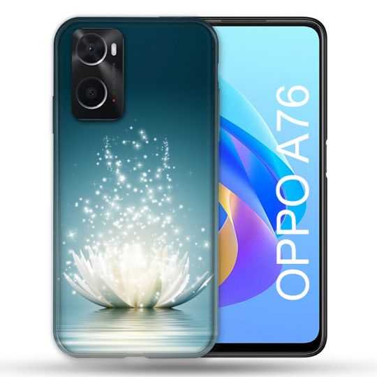 Coque Pour Oppo A76 Fleur Lotus Blanc