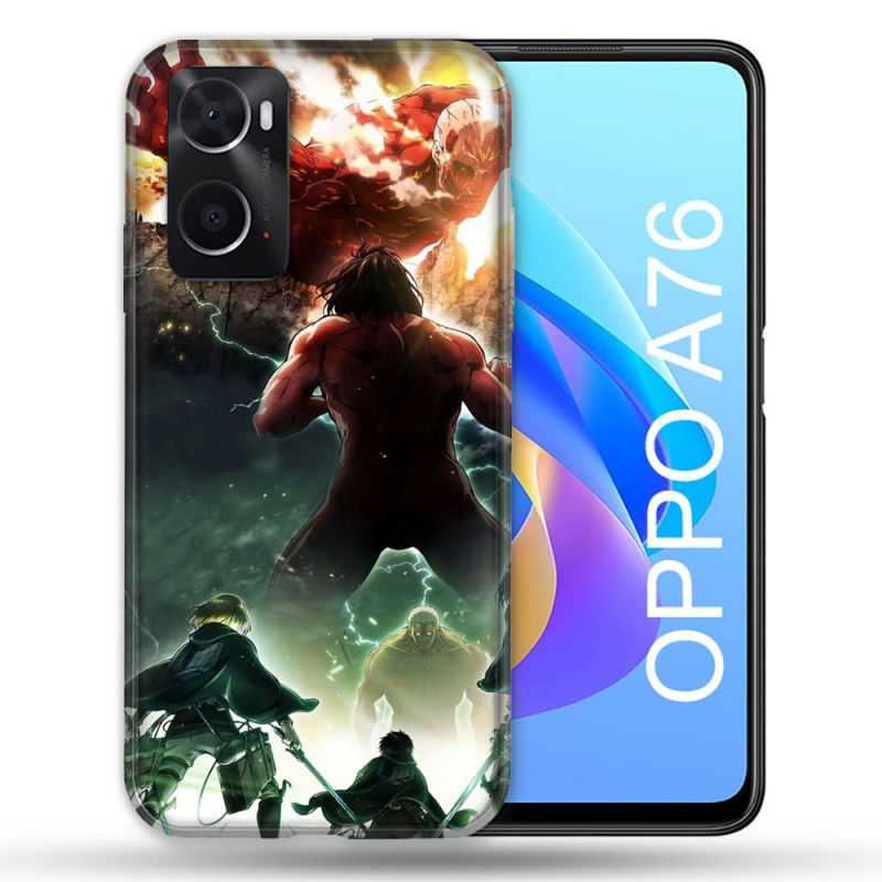 Coque Pour Oppo A76 Manga Attaque Titans Combat