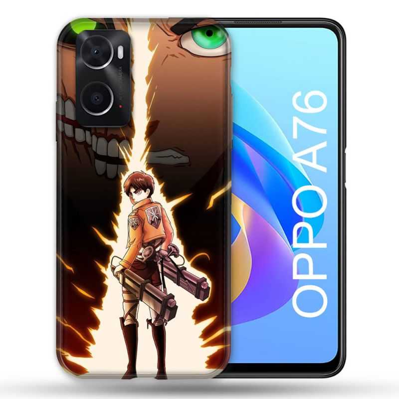 Coque Pour Oppo A76 Manga Attaque Titans Eren Eclair