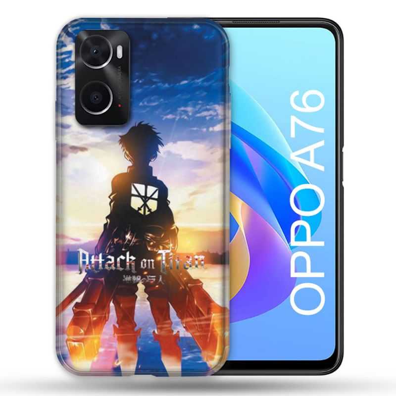 Coque Pour Oppo A76 Manga Attaque Titans Soleil