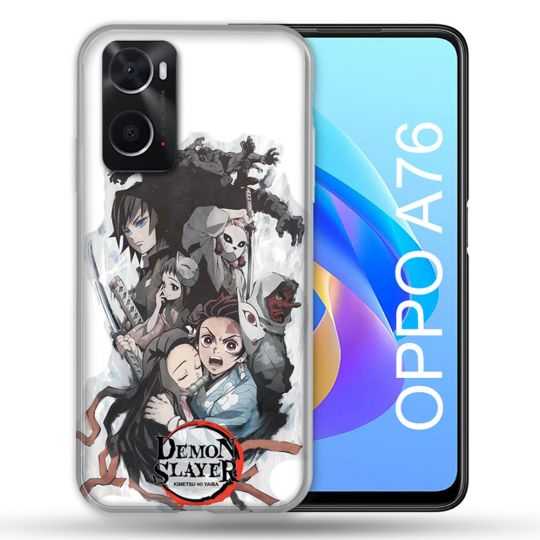 Coque Pour Oppo A76 Manga Demon Slayer Blanc