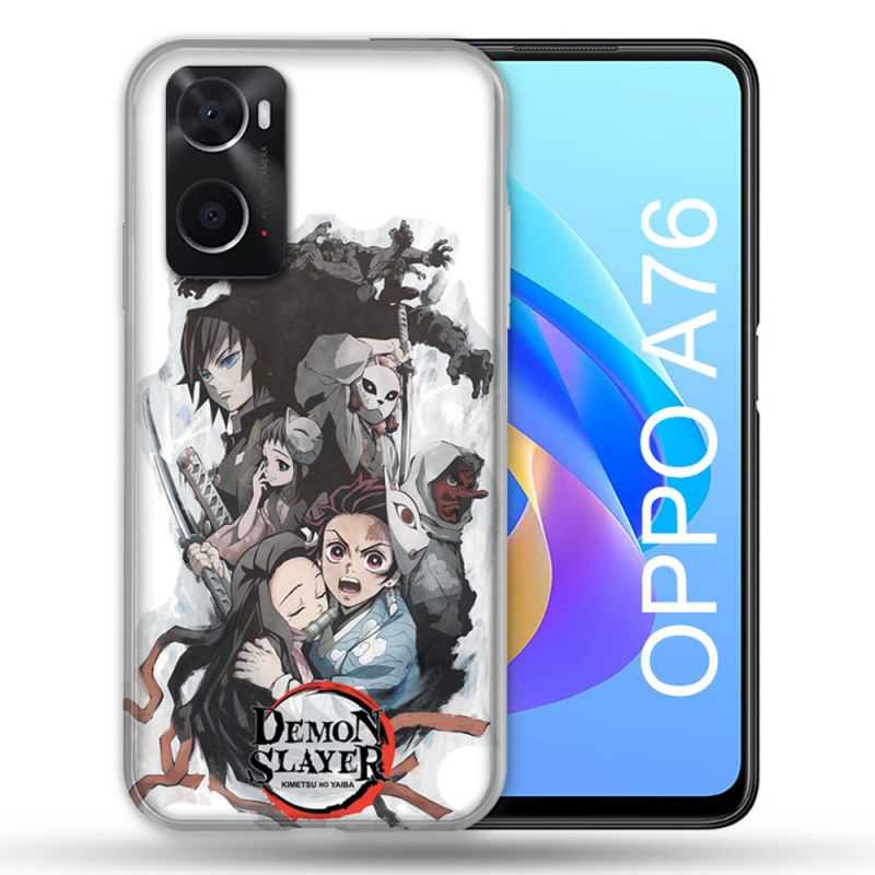 Coque Pour Oppo A76 Manga Demon Slayer Blanc