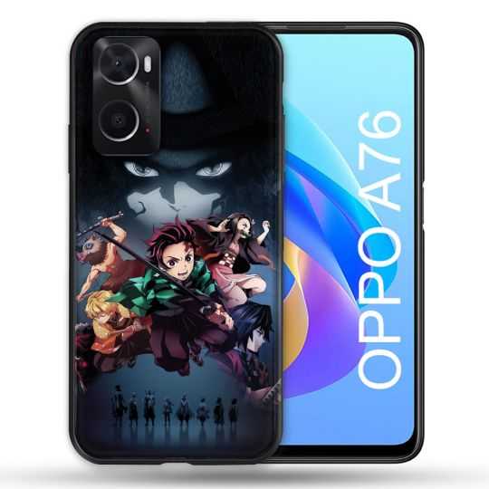 Coque Pour Oppo A76 Manga Demon Slayer Noir