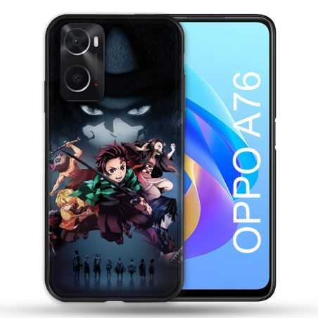 Coque Pour Oppo A76 Manga Demon Slayer Noir