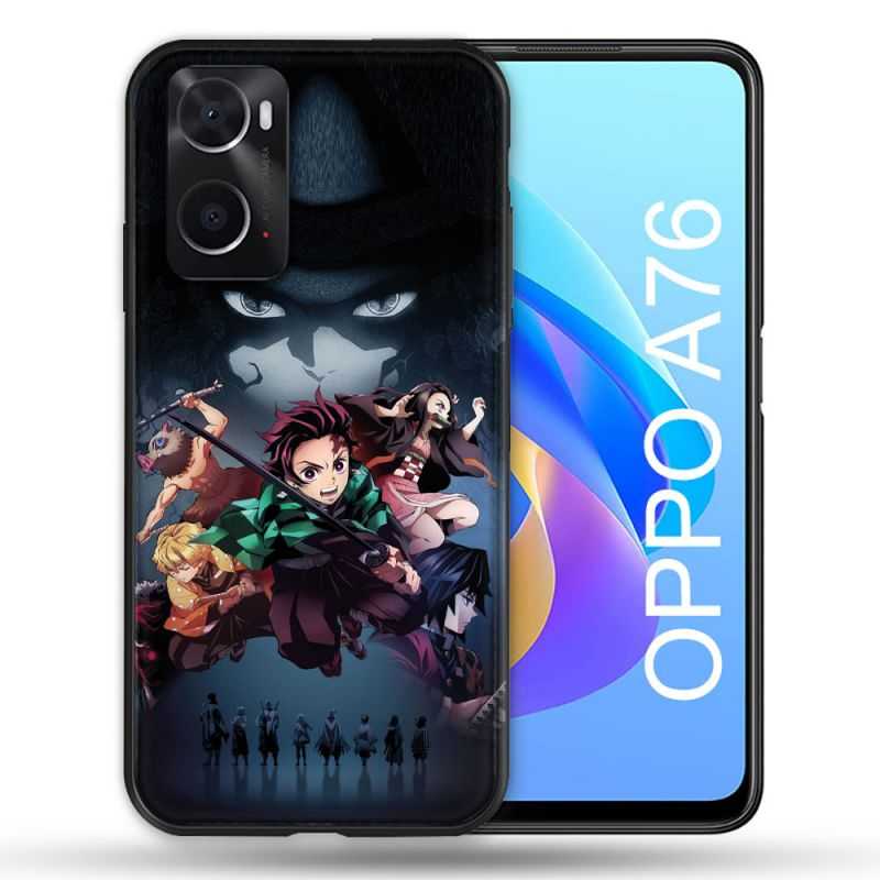 Coque Pour Oppo A76 Manga Demon Slayer Noir
