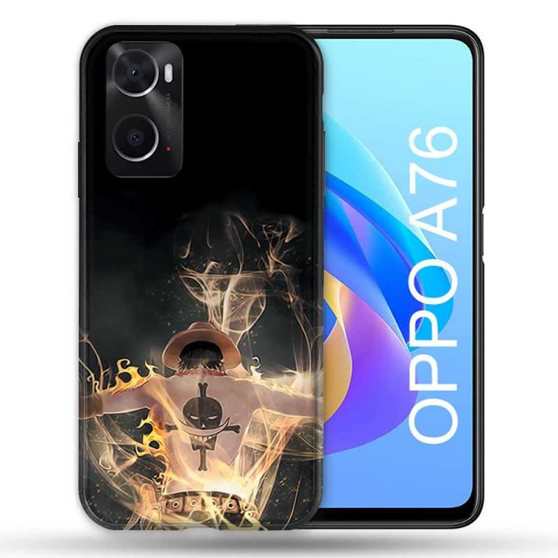 Coque Pour Oppo A76 Manga One Piece Ace Noir