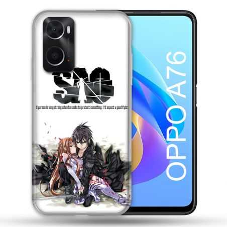Coque Pour Oppo A76 Manga SAO sword Art Online Blanc