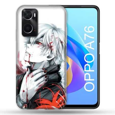 Coque Pour Oppo A76 Manga Tokyo Ghoul Kaneki Blanc