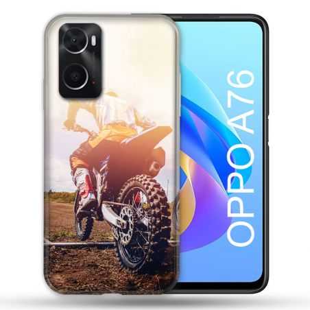 Coque Pour Oppo A76 Moto Cross Soleil