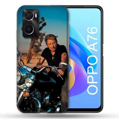 Coque Pour Oppo A76 Musique Johnny Hallyday Moto