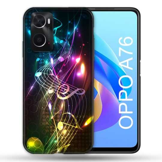 Coque Pour Oppo A76 Musique Partition Multicolore