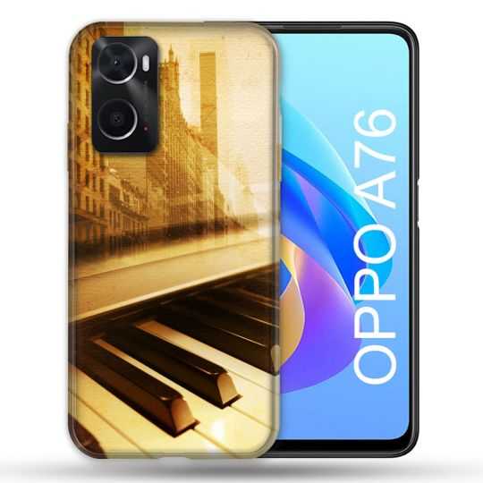 Coque Pour Oppo A76 Musique Piano Retro