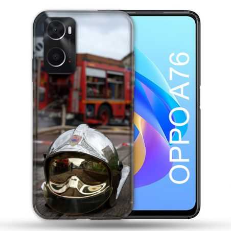 Coque Pour Oppo A76 Pompier Casque Camion