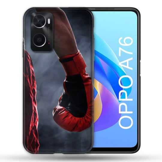 Coque Pour Oppo A76 Sport Boxe Gant Rouge