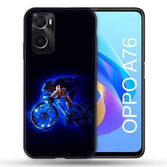 Coque Pour Oppo A76 Sport Cyclisme Bleu