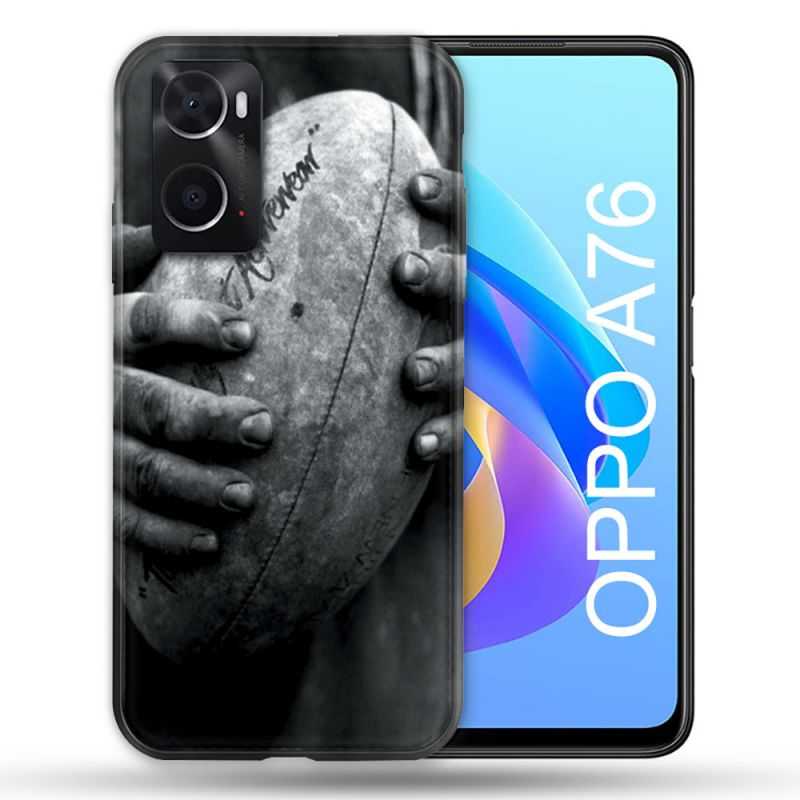 Coque Pour Oppo A76 Sport Rugby Ballon Vintage