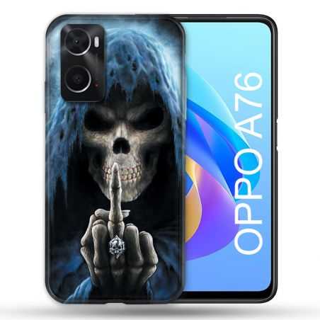 Coque Pour Oppo A76 Tete de Mort Doigt