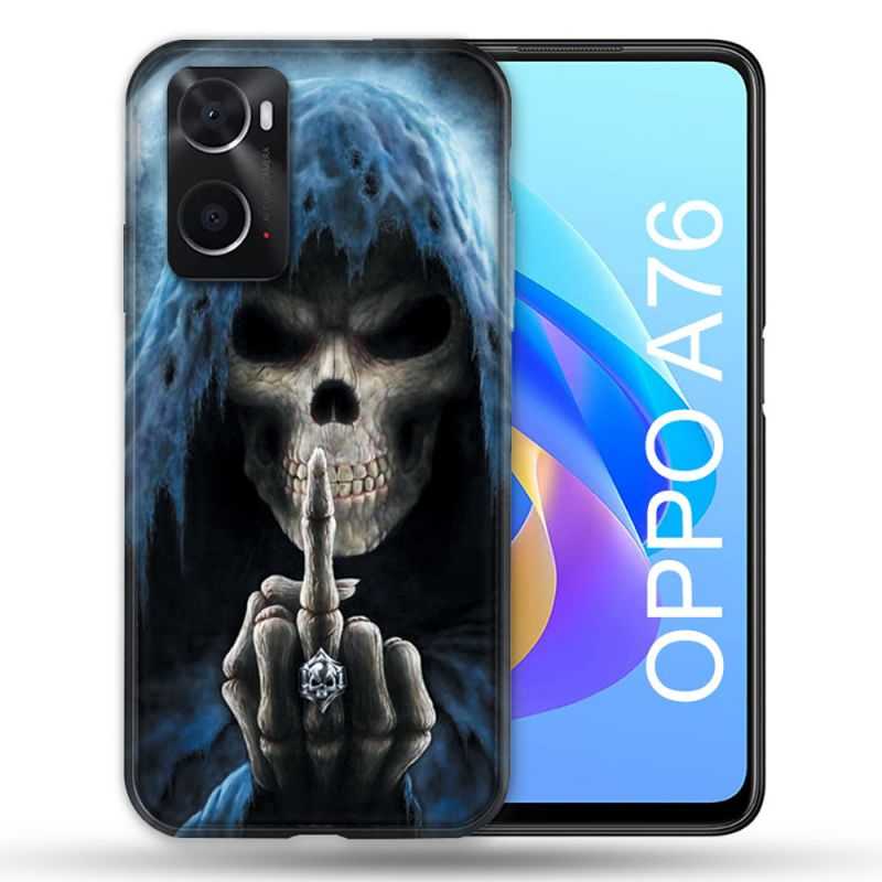 Coque Pour Oppo A76 Tete de Mort Doigt