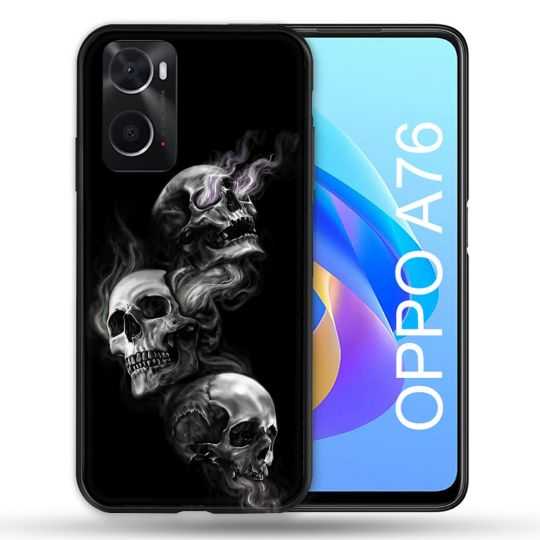 Coque Pour Oppo A76 Tete de Mort Triple