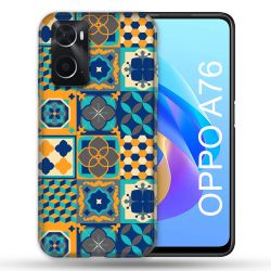 Coque Pour Oppo A76 Texture Carreau Ciment Orange
