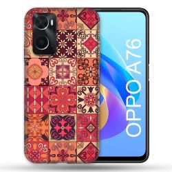 Coque Pour Oppo A76 Texture Carreau Ciment Rouge