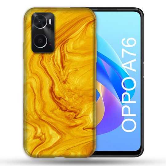 Coque Pour Oppo A76 Texture Marbre Jaune