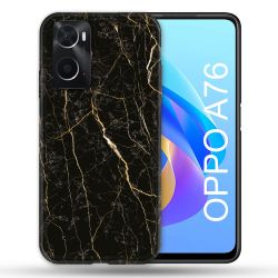 Coque Pour Oppo A76 Texture Marbre Noir