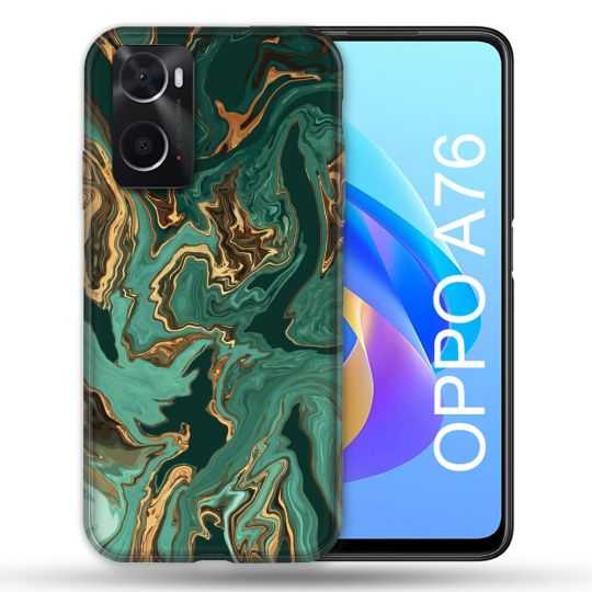 Coque Pour Oppo A76 Texture Marbre Vert