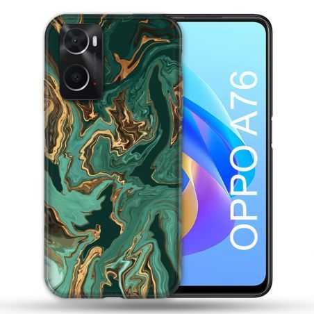 Coque Pour Oppo A76 Texture Marbre Vert