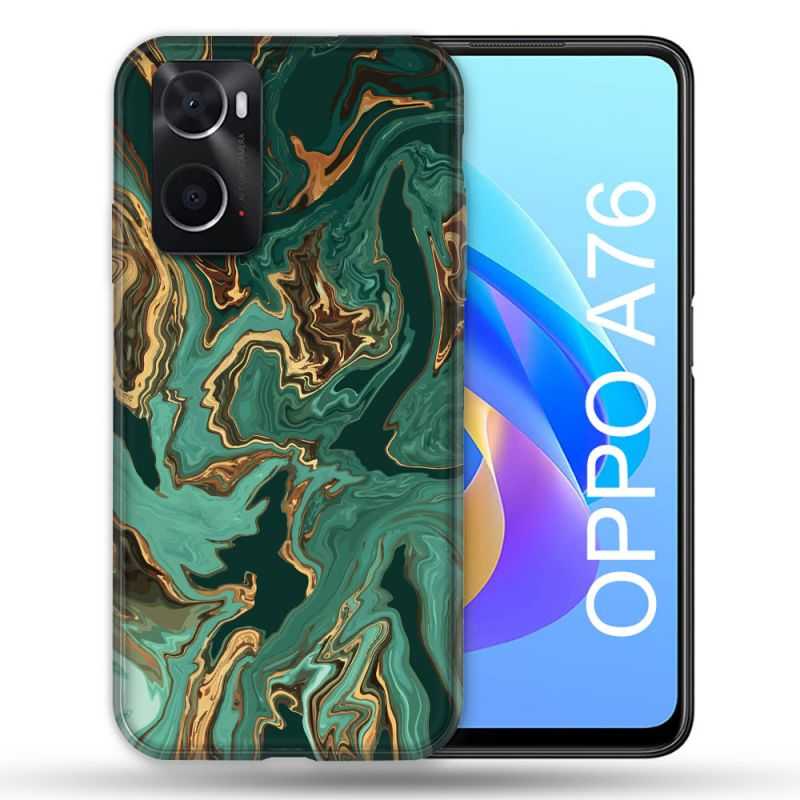 Coque Pour Oppo A76 Texture Marbre Vert