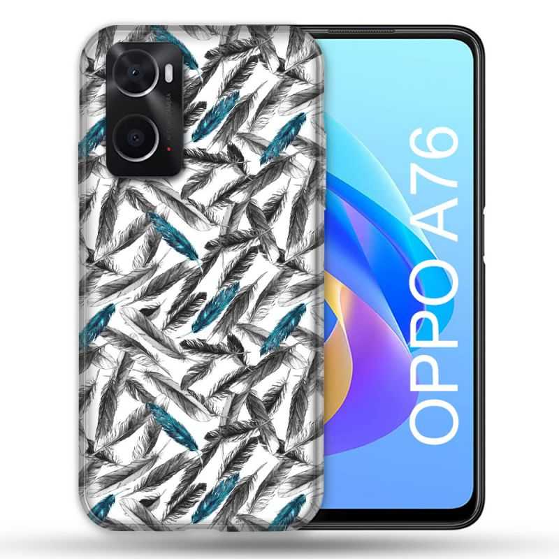 Coque Pour Oppo A76 Texture Plume Canard