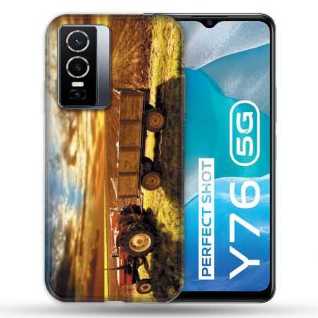 Coque Pour Vivo Y76 5G Agriculture Tracteur Color