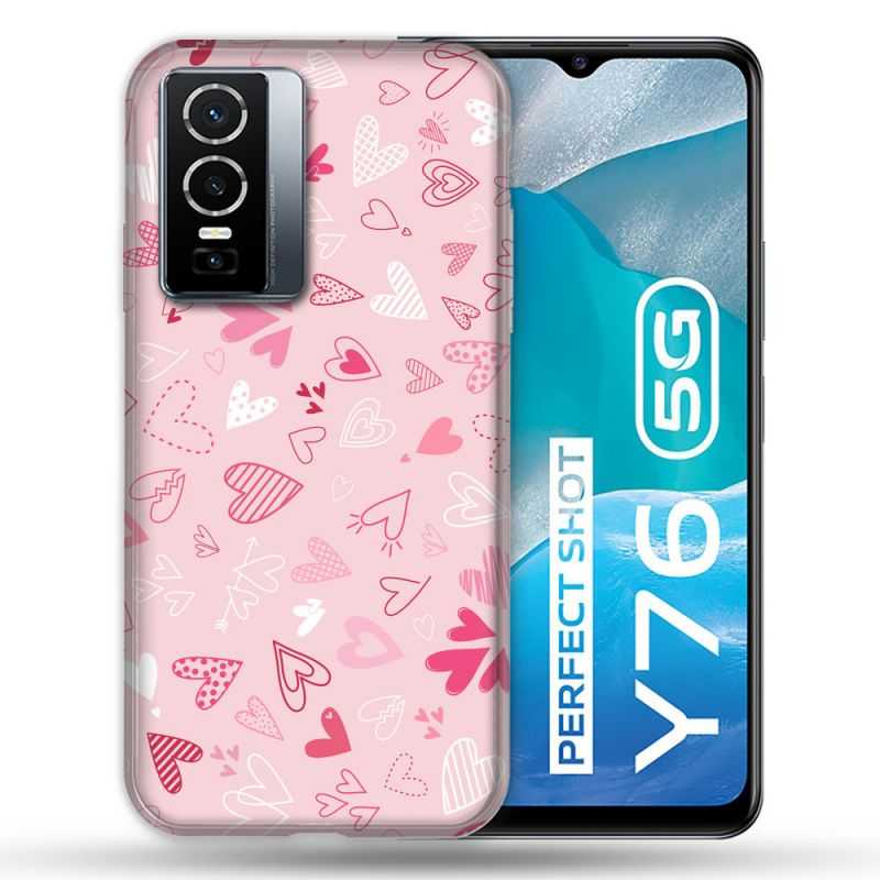 Coque Pour Vivo Y76 5G Amour Ptis Coeurs