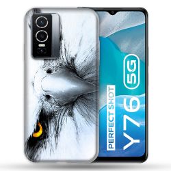 Coque Pour Vivo Y76 5G Animal Aigle Royal Blanc