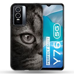 Coque Pour Vivo Y76 5G Animal Chat Gris