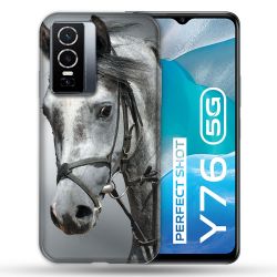 Coque Pour Vivo Y76 5G Animal Cheval Blanc