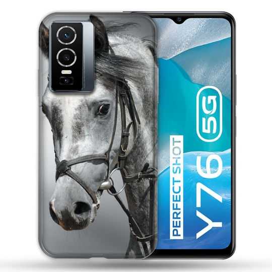 Coque Pour Vivo Y76 5G Animal Cheval Blanc
