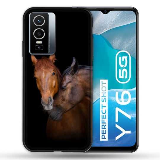 Coque Pour Vivo Y76 5G Animal Cheval Marron