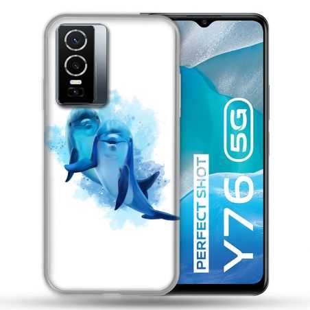 Coque Pour Vivo Y76 5G Animal Dauphin Duo